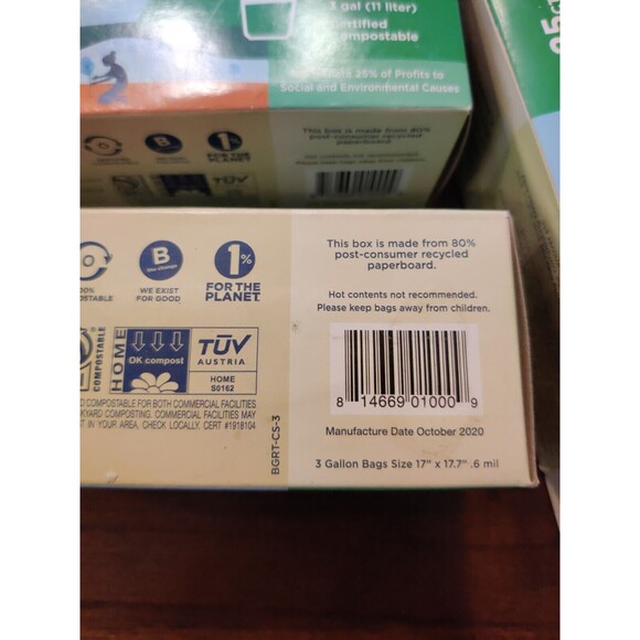 Lot Of 4 Compostable Waste Bag 25 Count By World Centric Incl 12 Count TallKitch - Picture 3 of 3